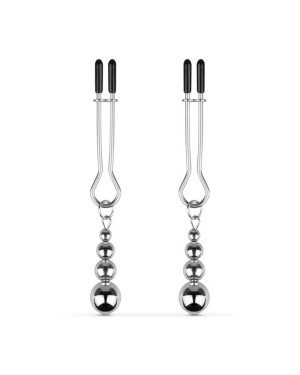 Затискачі для сосків Bedroom Fantasies: Nipple Clamps with Beaded Chain - Silver