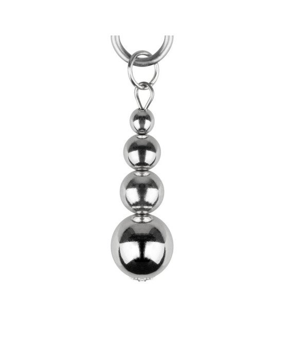 Затискачі для сосків Bedroom Fantasies: Nipple Clamps with Beaded Chain - Silver Затискачі для сосків Bedroom Fantasies: Nipple Clamps with Beaded Chain - Silver