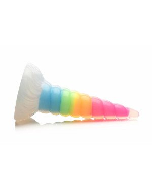 Фентезійний фалоімітатор Creature Cocks Luminescent Rainbow Silicone Dildo
