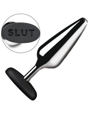 Анальна пробка Master Series Butt Slut Metal & Silicone Butt Plug - Silver