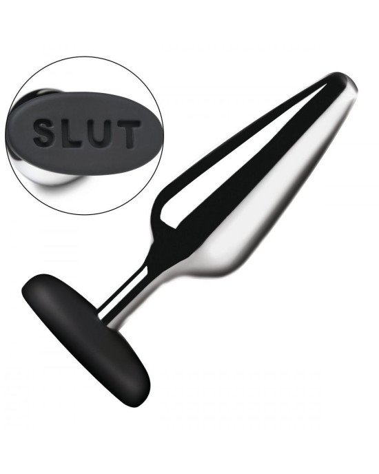 Анальна пробка Master Series Butt Slut Metal & Silicone Butt Plug - Silver Анальна пробка Master Series Butt Slut Metal & Silicone Butt Plug - Silver