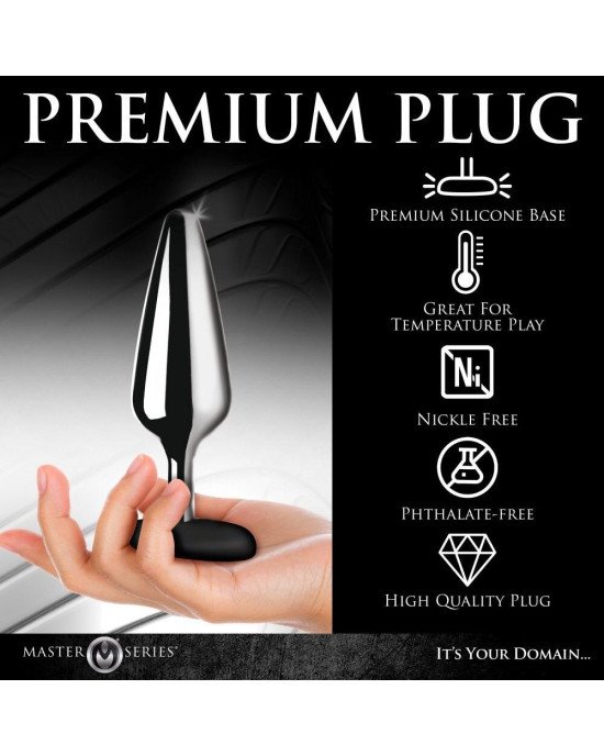 Анальна пробка Master Series Butt Slut Metal & Silicone Butt Plug - Silver Анальна пробка Master Series Butt Slut Metal & Silicone Butt Plug - Silver