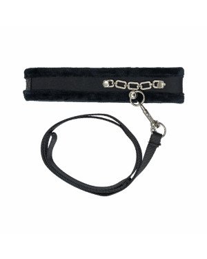 Нашийник із повідцем Punishment - Crystal Collar & Leash - Black