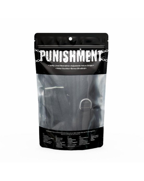 Розтяжка на ліжко Punishment - 5-Piece Bed Restraint Kit - Black Розтяжка на ліжко Punishment - 5-Piece Bed Restraint Kit - Black