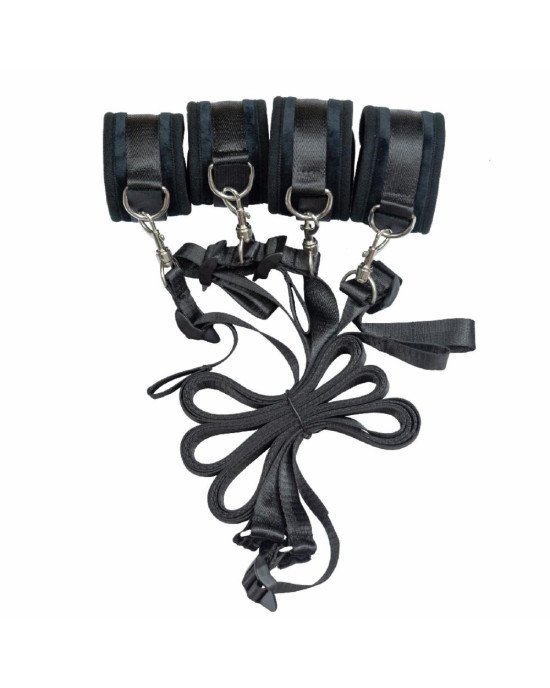 Розтяжка на ліжко Punishment - 5-Piece Bed Restraint Kit - Black Розтяжка на ліжко Punishment - 5-Piece Bed Restraint Kit - Black