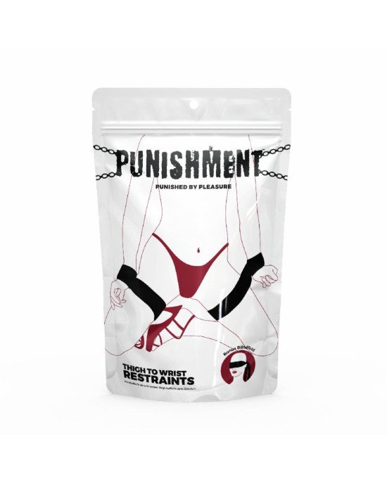 Фіксатори для руки і стегна Punishment - Thigh to Wrist Restraints - Black