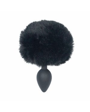 Анальна пробка з хвостом Punishment - Bunny Tail Silicone Anal Plug - Black