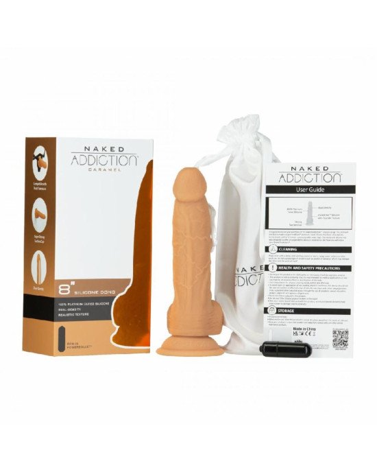 Фалоімітатор Naked Addiction - 8″ Silicone Dual Density Dildo Vanilla, віброкуля в подарунок Фалоімітатор Naked Addiction - 8″ Silicone Dual Density Dildo Vanilla, віброкуля в подарунок