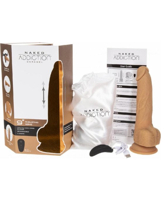 Фалоімітатор з пульсацією Naked ADDICTION Dominic 9″ Caramel, пульт ДК, діаметр 4,2 см Фалоімітатор з пульсацією Naked ADDICTION Dominic 9″ Caramel, пульт ДК, діаметр 4,2 см
