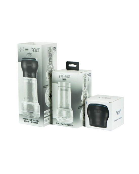 Мастурбатор Kiiroo Feel Pocket Crystal зі всмоктувальною інтерактивною насадкою PowerBlow Combo Set Мастурбатор Kiiroo Feel Pocket Crystal зі всмоктувальною інтерактивною насадкою PowerBlow Combo Set