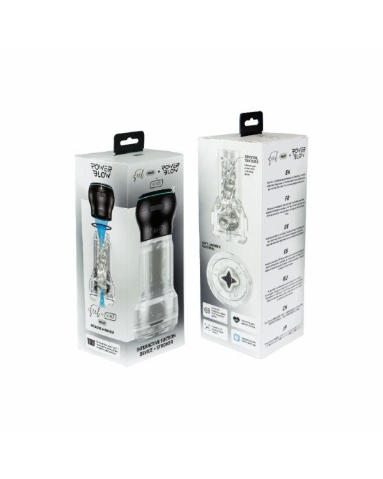 Мастурбатор Kiiroo Feel Pocket Crystal зі всмоктувальною інтерактивною насадкою PowerBlow Combo Set Мастурбатор Kiiroo Feel Pocket Crystal зі всмоктувальною інтерактивною насадкою PowerBlow Combo Set