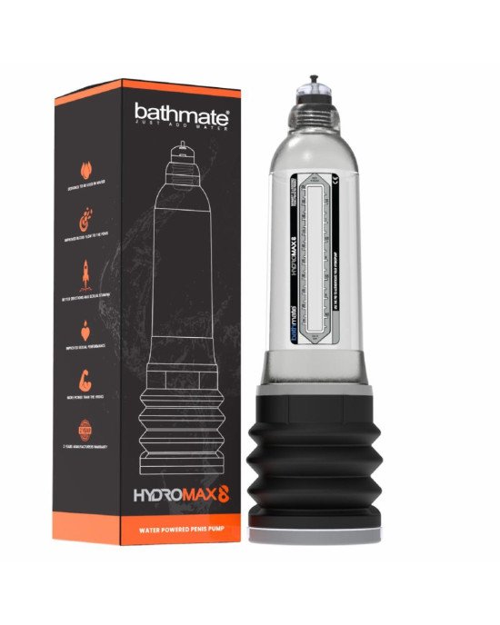 Гідропомпа Bathmate Hydromax 8 Clear, для члена довжиною від 15 до 20 см, діаметр до 5,5 см Гідропомпа Bathmate Hydromax 8 Clear, для члена довжиною від 15 до 20 см, діаметр до 5,5 см