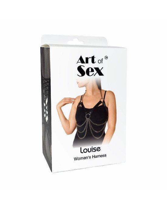 Жіноча портупея Art of Sex - Louise чорна XS-2XL, екошкіра Жіноча портупея Art of Sex - Louise чорна XS-2XL, екошкіра