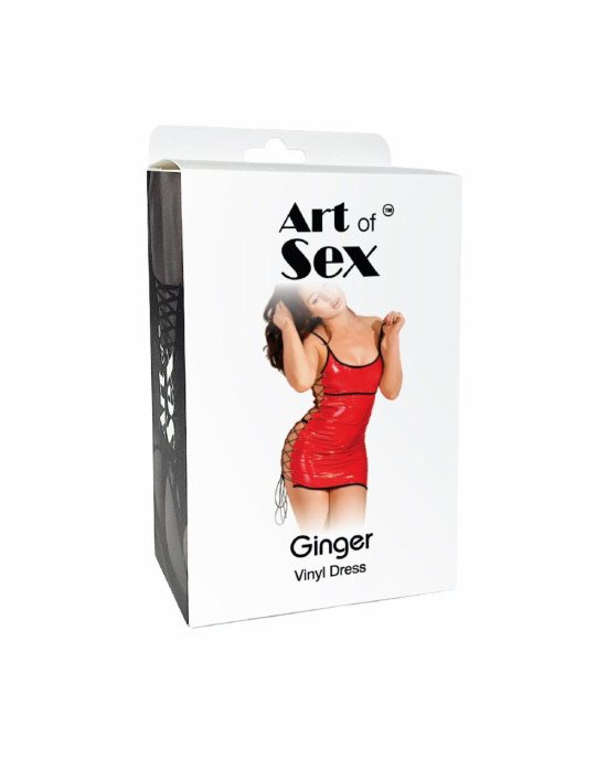 Сексуальна лакована сукня на шнурівці Art of Sex - Ginger червона XS-M Сексуальна лакована сукня на шнурівці Art of Sex - Ginger червона XS-M
