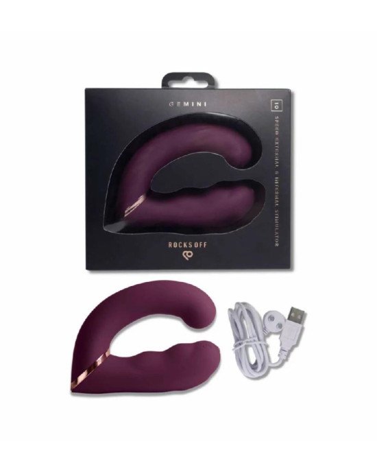 Вібратор Rocks Off Gemini Burgundy Вібратор Rocks Off Gemini Burgundy