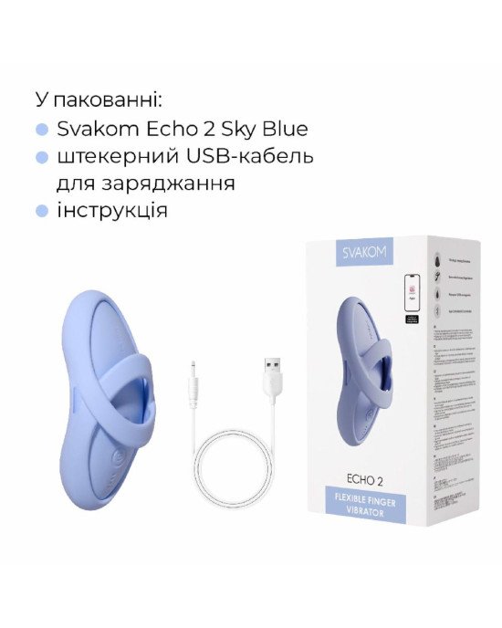 Кліторальний вібратор Svakom Echo 2 Sky Blue Кліторальний вібратор Svakom Echo 2 Sky Blue