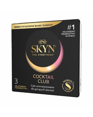 Презервативи SKYN Cocktail Club 3 шт, смаки Pina Colada, Cherry Sunrise та Passion Daiquiri