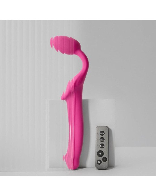 Безремінний страпон з вібрацією Strap-On-Me Vibrating Fuchsia XL, діам. 4,7см, пульт ДК, регульований Безремінний страпон з вібрацією Strap-On-Me Vibrating Fuchsia XL, діам. 4,7см, пульт ДК, регульований