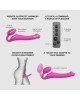 Безремінний страпон з вібрацією Strap-On-Me Vibrating Fuchsia XL, діам. 4,7см, пульт ДК, регульований Безремінний страпон з вібрацією Strap-On-Me Vibrating Fuchsia XL, діам. 4,7см, пульт ДК, регульований