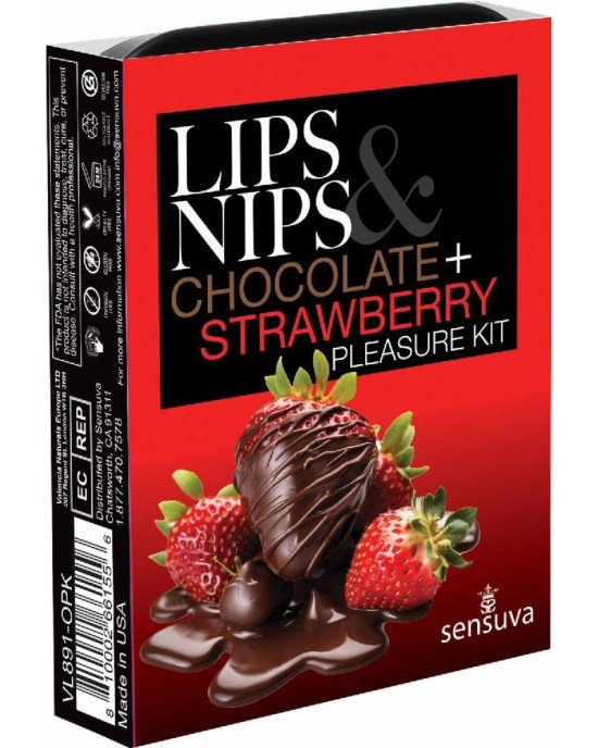 Подарунковий набір Sensuva Lips & Nips Pleasure Kit - Chocolate Strawberry 2 x 4г Подарунковий набір Sensuva Lips & Nips Pleasure Kit - Chocolate Strawberry 2 x 4г