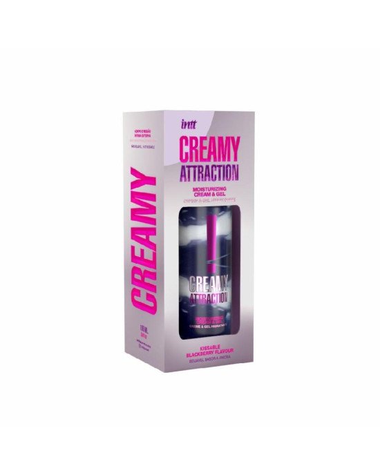 Зволожувальний крем-гель 2в1 Intt Creamy Attraction Blackberry 100мл для всього тіла, смак ожини Зволожувальний крем-гель 2в1 Intt Creamy Attraction Blackberry 100мл для всього тіла, смак ожини