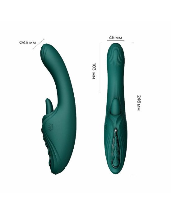 Вібратор-кролик Zalo Ares Turquoise Green Вібратор-кролик Zalo Ares Turquoise Green