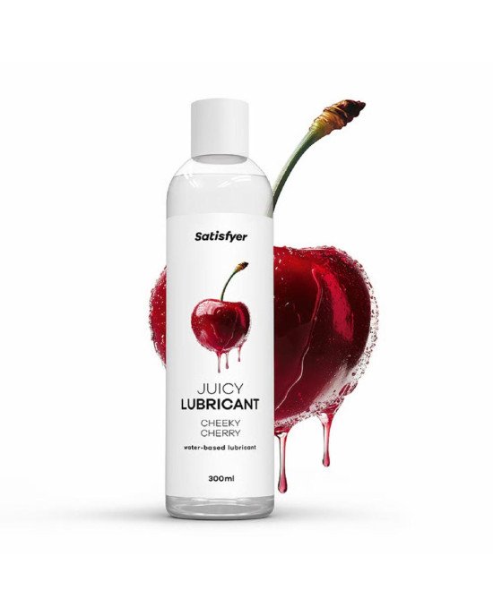 Лубрикант на водній основі Satisfyer Juicy Lubricant Cheeky Cherry water based 300 мл Лубрикант на водній основі Satisfyer Juicy Lubricant Cheeky Cherry water based 300 мл