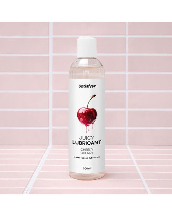 Лубрикант на водній основі Satisfyer Juicy Lubricant Cheeky Cherry water based 300 мл Лубрикант на водній основі Satisfyer Juicy Lubricant Cheeky Cherry water based 300 мл