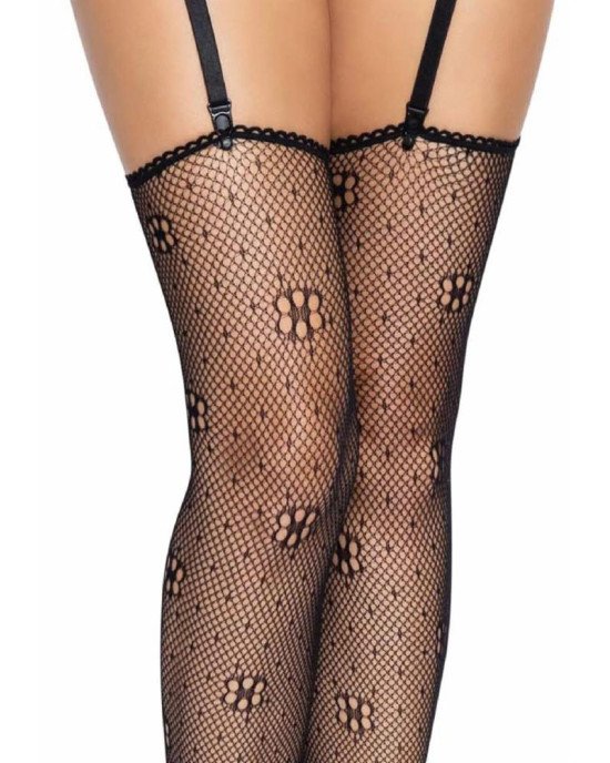 Панчохи Leg Avenue Daisy Dot Fishnet Stockings One Size Black Панчохи Leg Avenue Daisy Dot Fishnet Stockings One Size Black