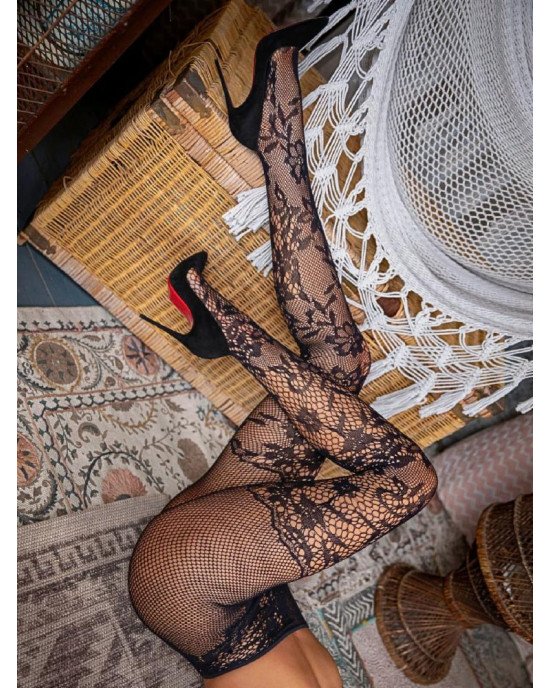 Колготки Leg Avenue Dahlia Lace Tights with Net Thigh Detail One Size Колготки Leg Avenue Dahlia Lace Tights with Net Thigh Detail One Size