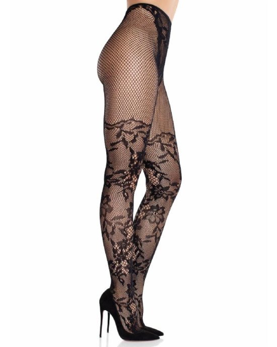 Колготки Leg Avenue Dahlia Lace Tights with Net Thigh Detail One Size Колготки Leg Avenue Dahlia Lace Tights with Net Thigh Detail One Size
