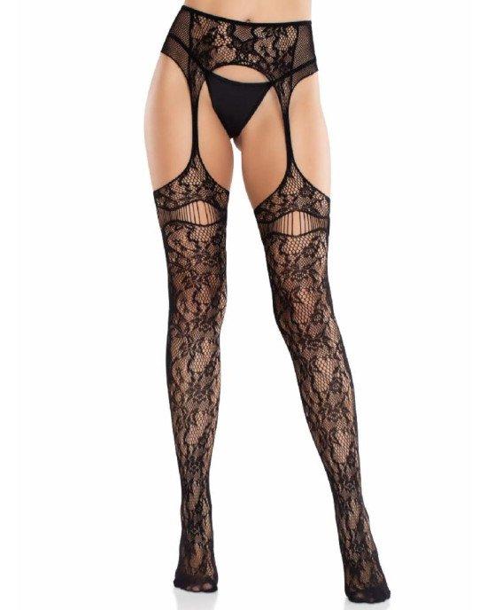 Колготки Leg Avenue Net Stockings with Attached Garter Belt One Size Black Колготки Leg Avenue Net Stockings with Attached Garter Belt One Size Black