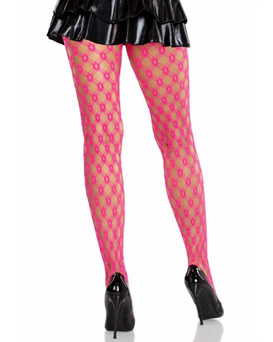 Колготки Leg Avenue Eyelet Net Tights Neon Pink One Size