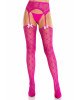 Колготки-панчохи Leg Avenue Heart Garterbelt Stockings One Size Magenta Колготки-панчохи Leg Avenue Heart Garterbelt Stockings One Size Magenta