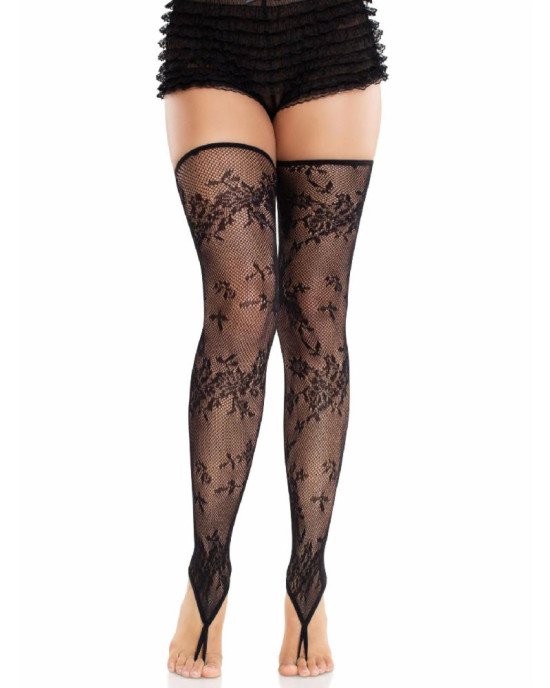 Панчохи Leg Avenue Floral Net Toe Loop Footless Thigh Highs One Size Панчохи Leg Avenue Floral Net Toe Loop Footless Thigh Highs One Size