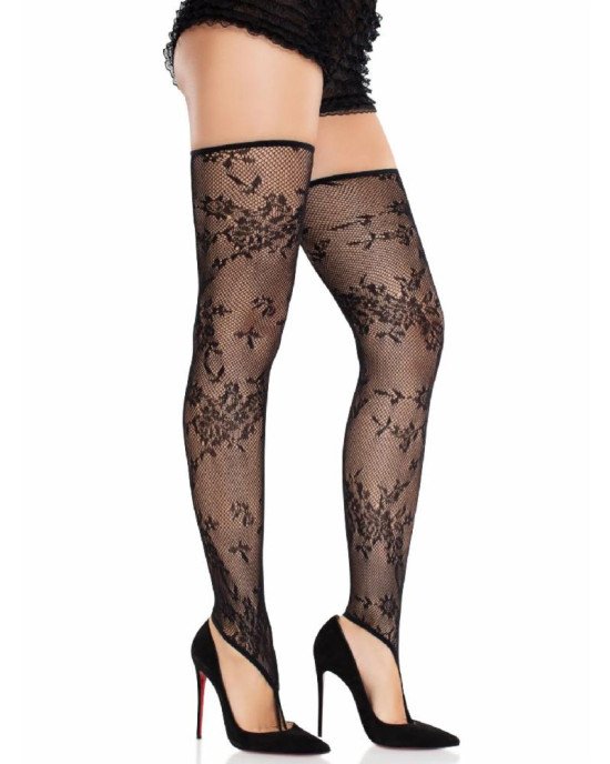 Панчохи Leg Avenue Floral Net Toe Loop Footless Thigh Highs One Size Панчохи Leg Avenue Floral Net Toe Loop Footless Thigh Highs One Size