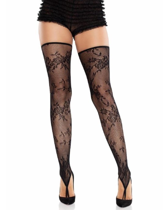Панчохи Leg Avenue Floral Net Toe Loop Footless Thigh Highs One Size Панчохи Leg Avenue Floral Net Toe Loop Footless Thigh Highs One Size