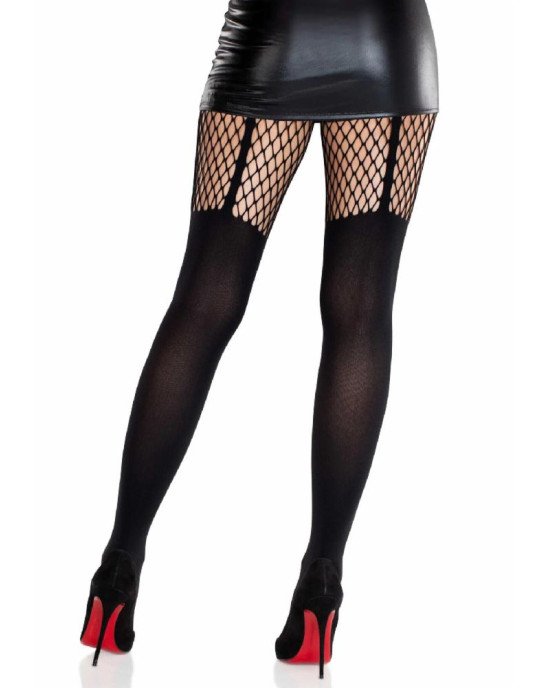 Колготки Leg Avenue Garter Illusion Tights with Net Detail One Size Black Колготки Leg Avenue Garter Illusion Tights with Net Detail One Size Black