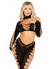 Комплект Leg Avenue Seamless Cut-Out Crop Top and Legging One Size Black Комплект Leg Avenue Seamless Cut-Out Crop Top and Legging One Size Black