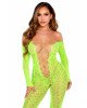 Бодістокінг Leg Avenue Crotchless Footless Lingerie Bodystocking One Size Neon Green Бодістокінг Leg Avenue Crotchless Footless Lingerie Bodystocking One Size Neon Green