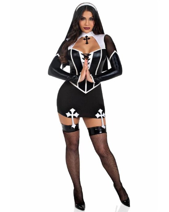Костюм черниці Leg Avenue Holy Hottie Dress M