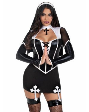 Костюм черниці Leg Avenue Holy Hottie Dress S