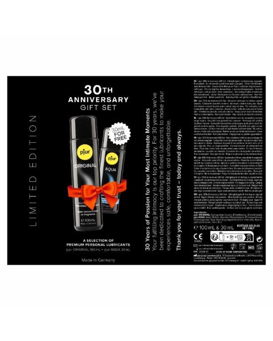 Ювілейний набір лубрикантів pjur 30th Anniversary Gift Set: Original 100 мл та Aqua 30 мл Ювілейний набір лубрикантів pjur 30th Anniversary Gift Set: Original 100 мл та Aqua 30 мл