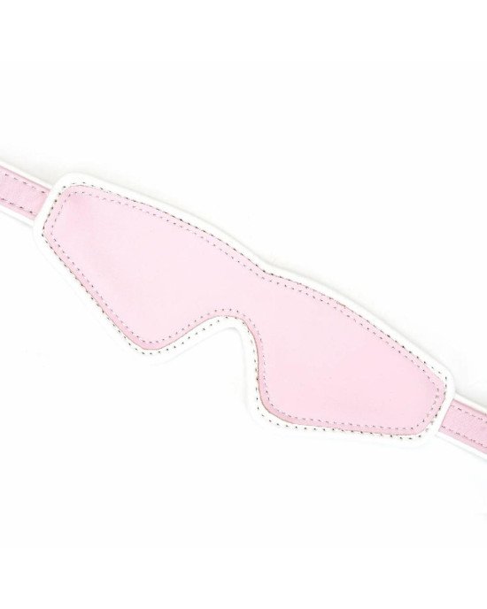 Шкіряна маска на очі Liebe Seele White & Pink Fairy Goat Leather Blindfold