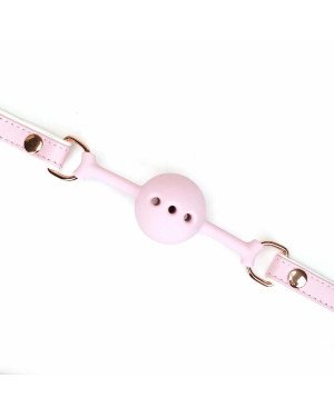 Кляп Liebe Seele White & Pink Fairy Goat Leather Ball Gag Кляп Liebe Seele White & Pink Fairy Goat Leather Ball Gag
