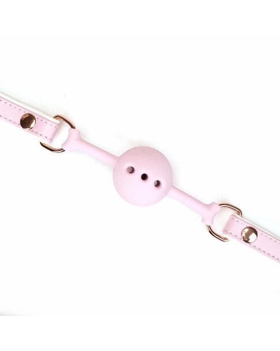 Кляп Liebe Seele White & Pink Fairy Goat Leather Ball Gag Кляп Liebe Seele White & Pink Fairy Goat Leather Ball Gag