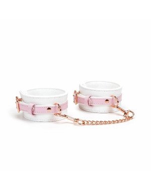 Наручники Liebe Seele White & Pink Fairy Goat Leather Hand Cuffs
