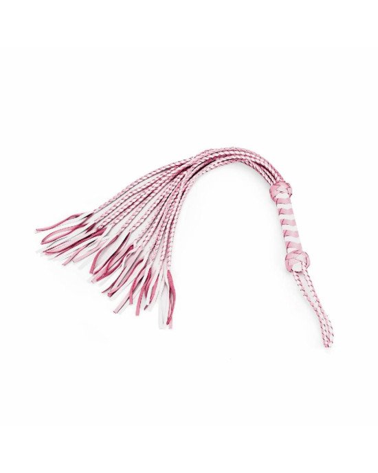 Флогер Liebe Seele White & Pink Leather Whip Флогер Liebe Seele White & Pink Leather Whip
