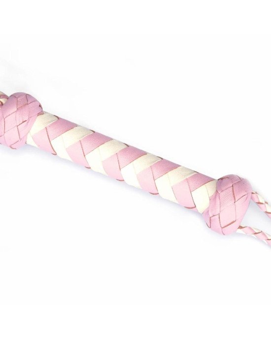 Флогер Liebe Seele White & Pink Leather Whip Флогер Liebe Seele White & Pink Leather Whip