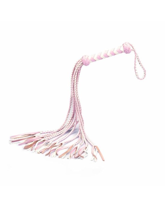 Флогер Liebe Seele White & Pink Leather Whip Флогер Liebe Seele White & Pink Leather Whip